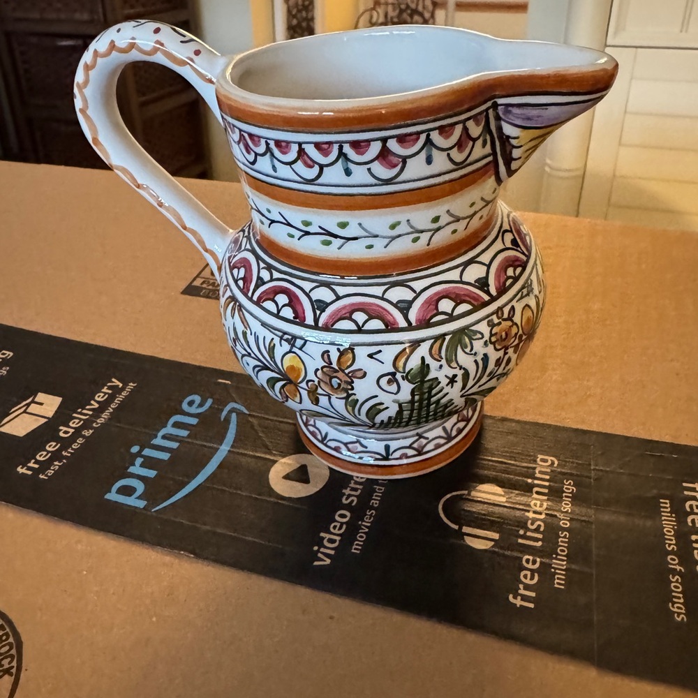 Handcrafted Floral Ceramic Pitcher